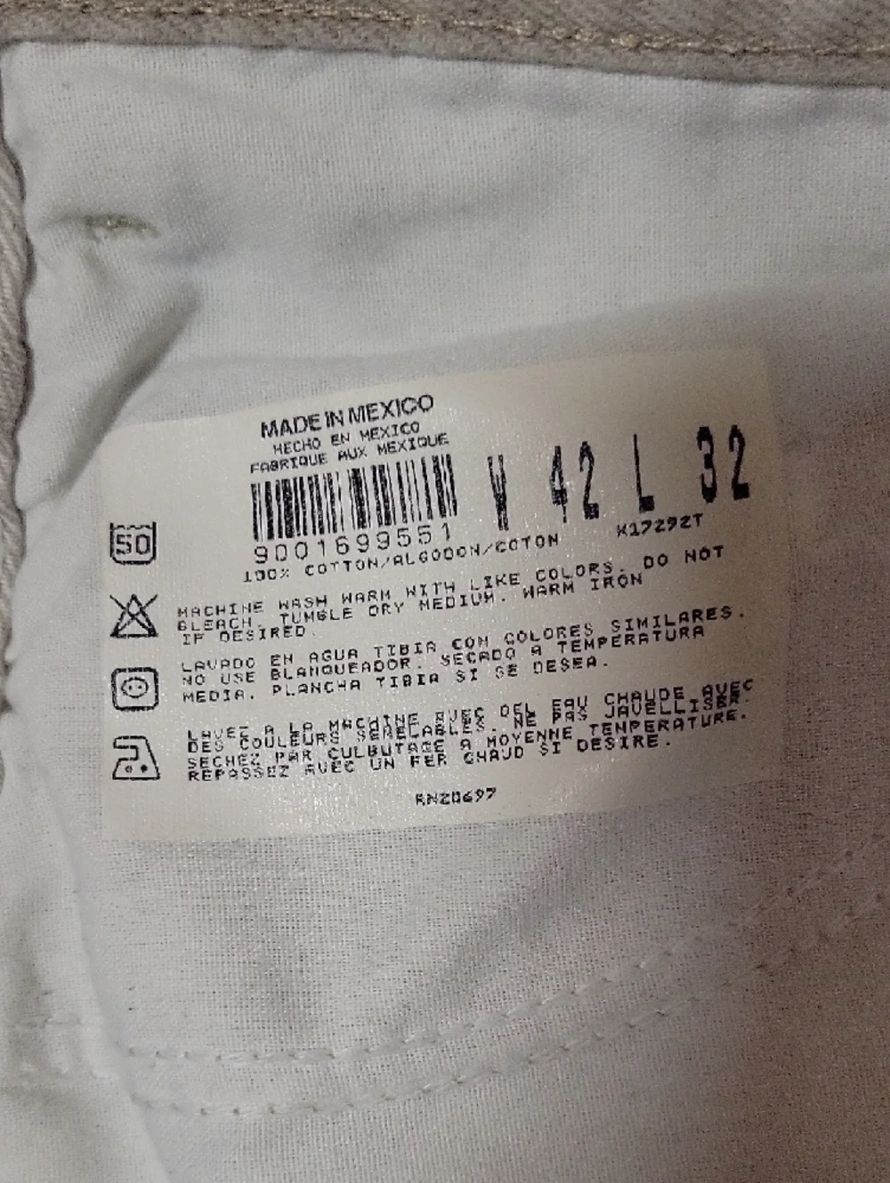Dickies Beige/Tan Work Pants with Logo Patch